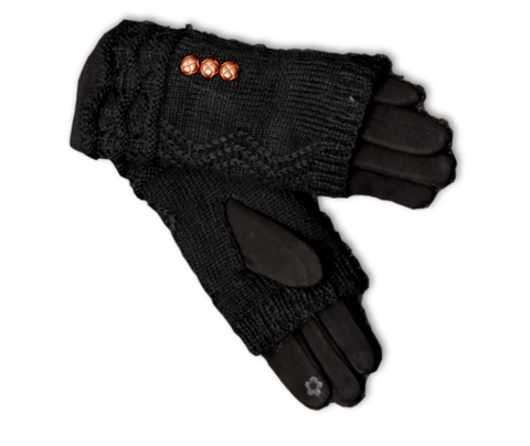 GL025 Black  double layer gloves