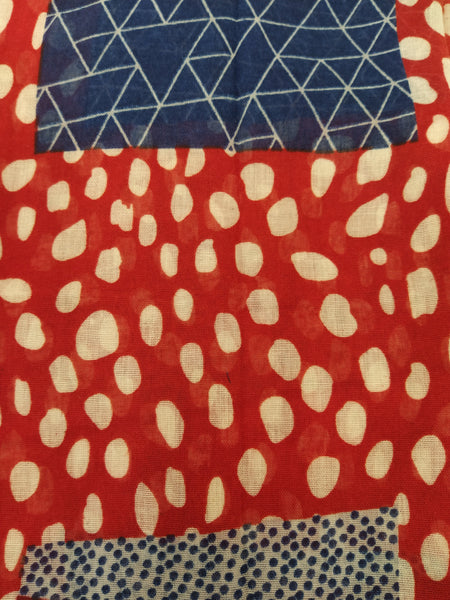 SC120 Red and Multicoloured scarf