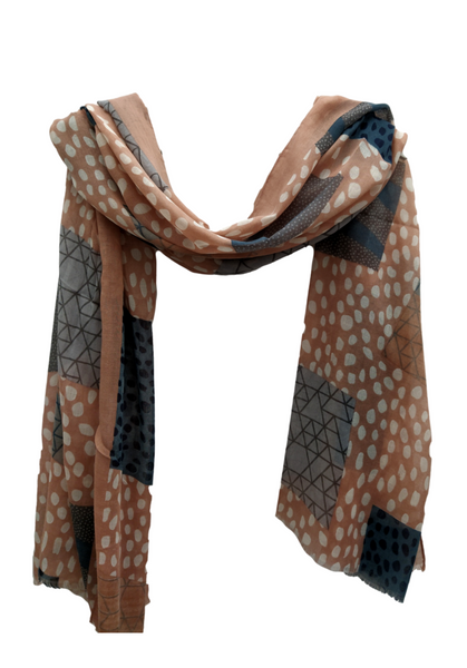 SC119 Pink Patterned scarf