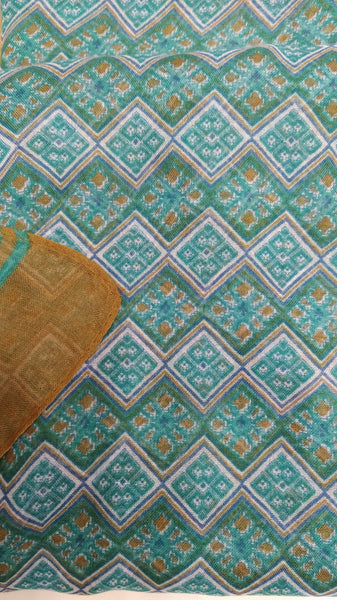 SC097 Teal and brown diamonds