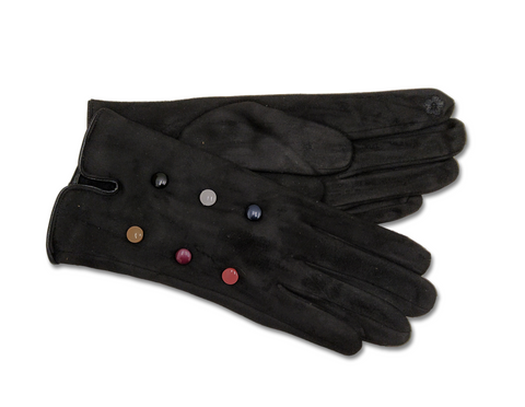 G022 Black 6 Button Gloves