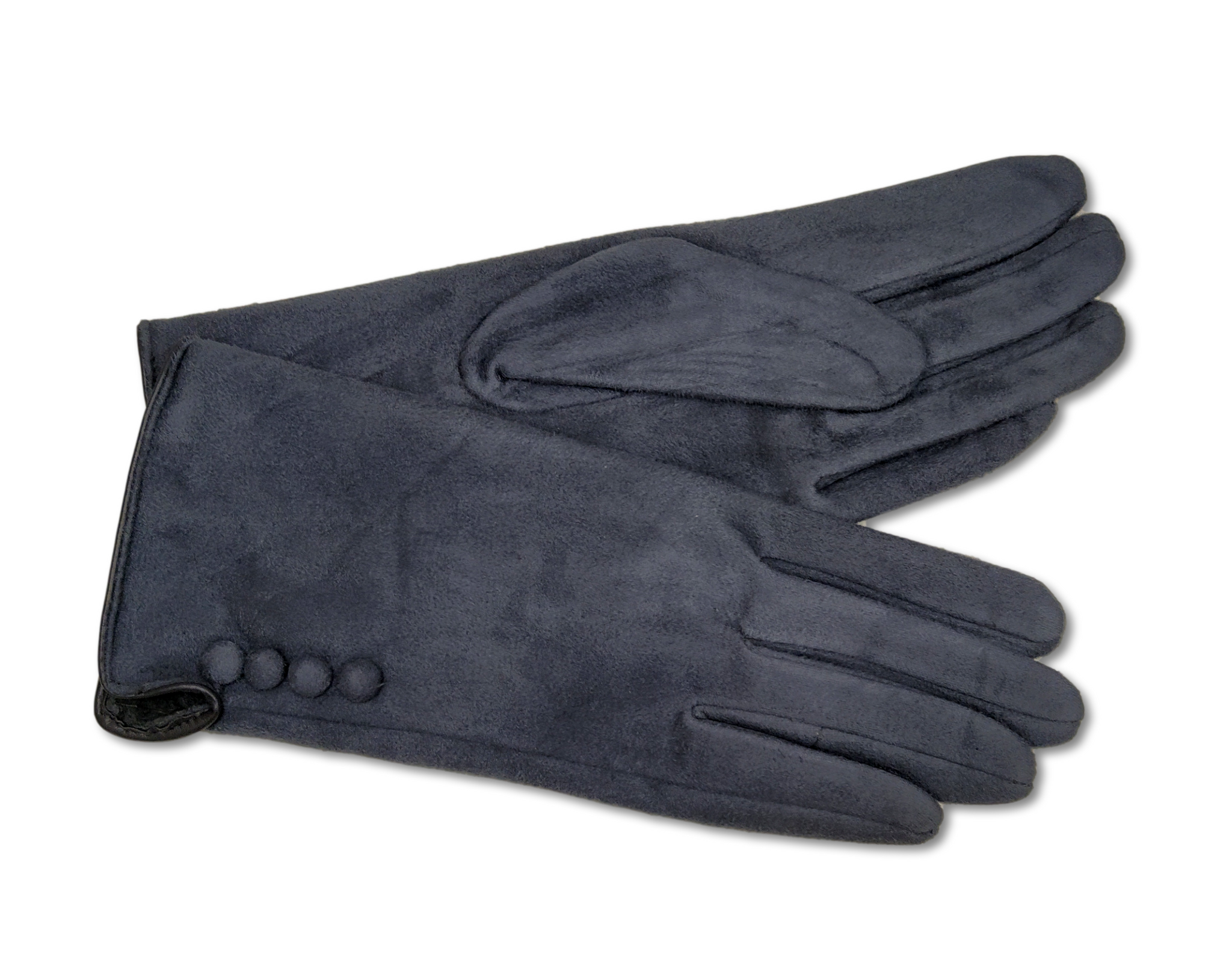 G024 Grey 4 Button Gloves