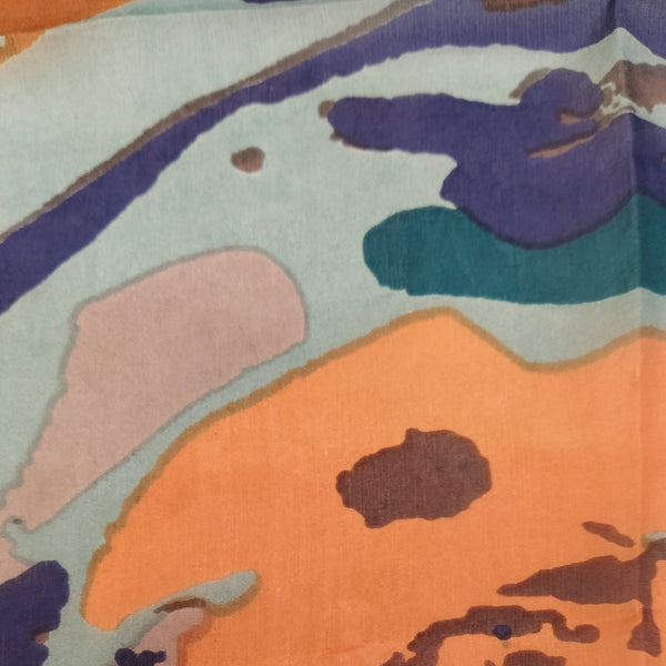 SS02Turquoise Splatter Silk Scarf.