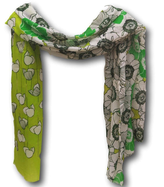  Green multi coloured scarf