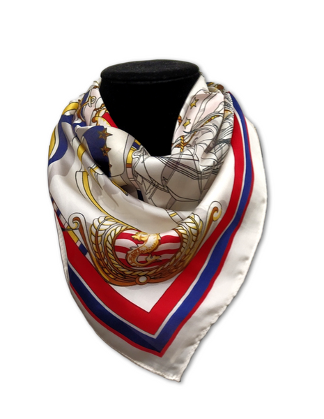  Traditional satin square scarf