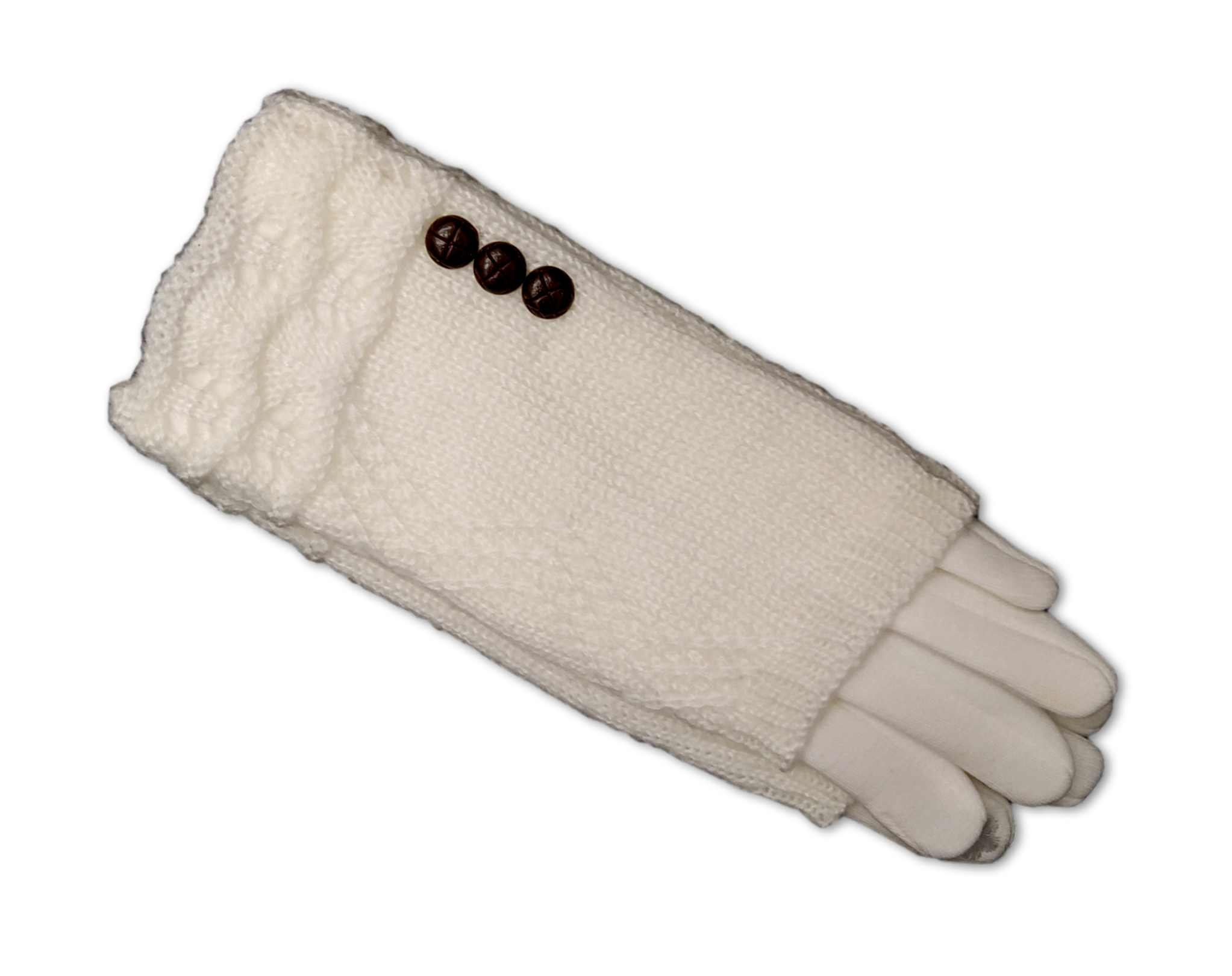 Cream knieed 2 layer glove