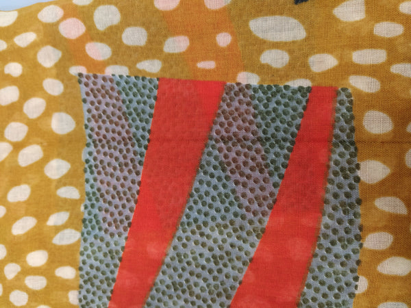 SC118 Tan patterned scarf