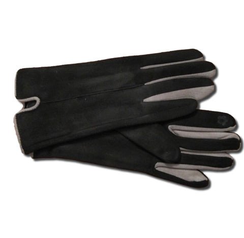 black and grey gloves