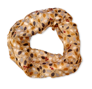 SS029 Pale Gold Leaves Silk Scarf