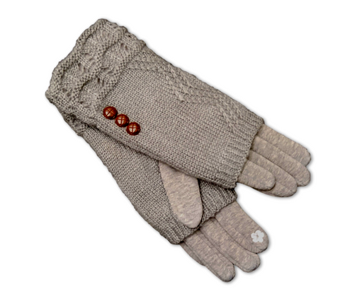 GL025 Grey double layer gloves with buttons