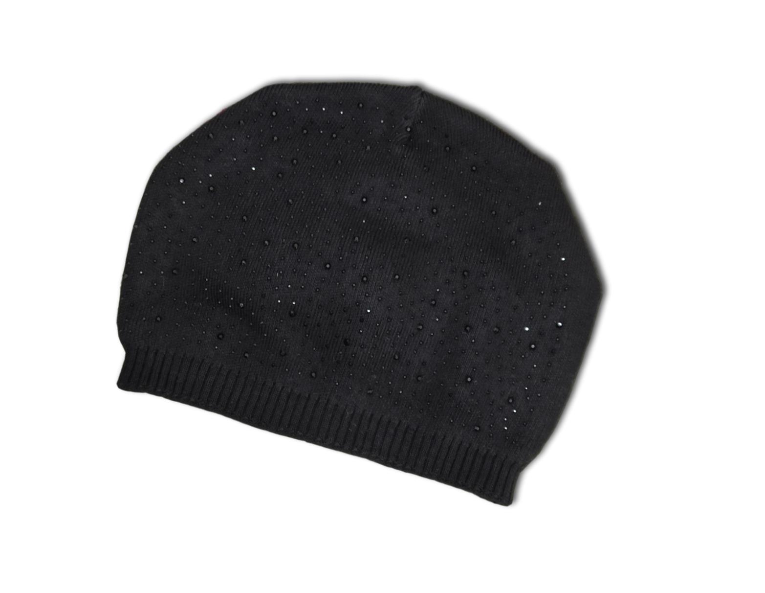 H1 Black Beanie Hat with sparkles.