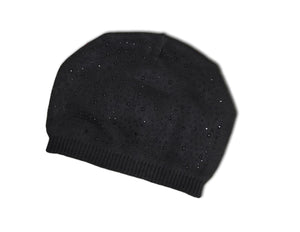 H1 Black Beanie Hat with sparkles.