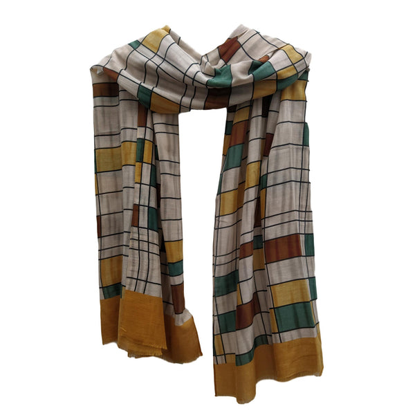 Scarf with squares design