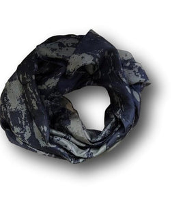 Silk scarf in navy blue and grey