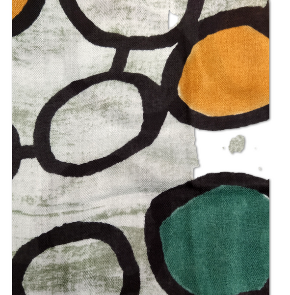 SC090 Teal Circles Scarf.