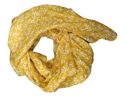  Yellow leaves silk scarf.